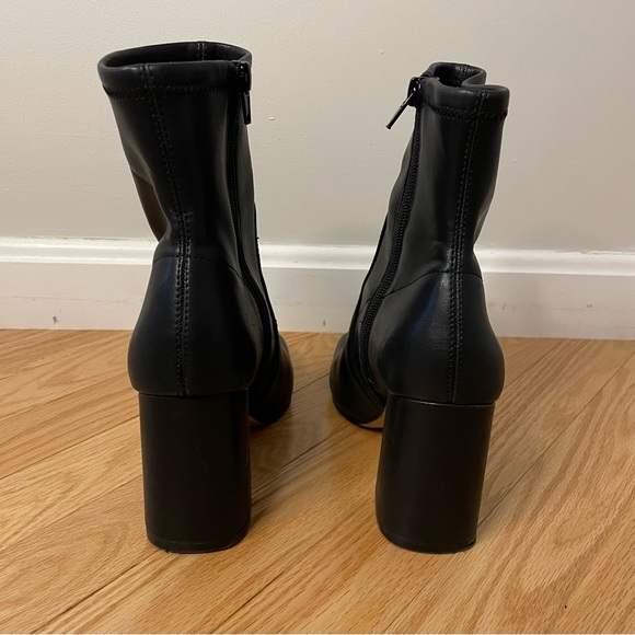 Express Faux Leather Block Heel Ankle Booties, Black, Size 7, EUC - Picture 6 of 16